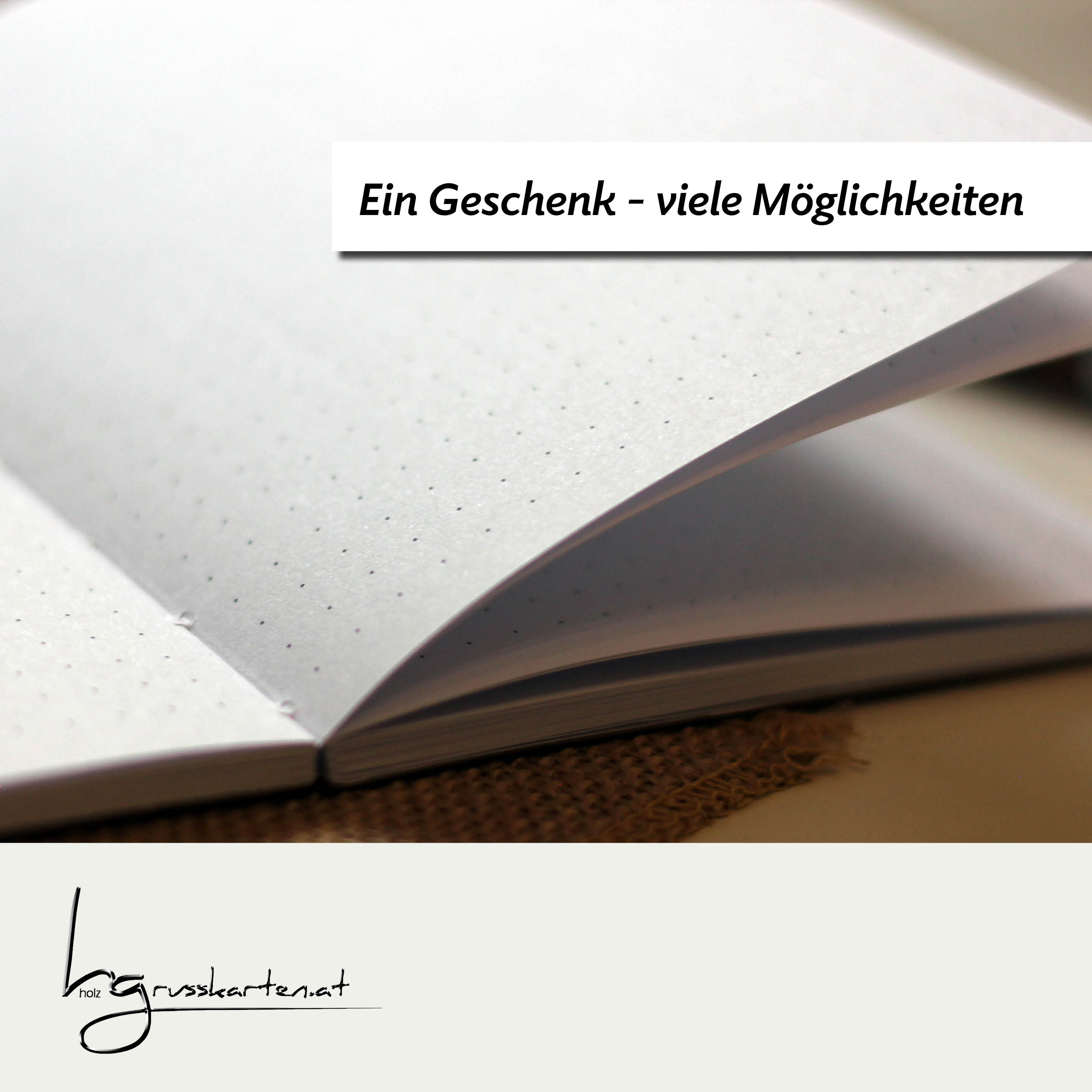 Notizbuch A6 mit Holzcover - Motiv "Notizen" - der Ort für Skizzen, Ideen, Rezepte, Erinnerungen, Wünsche, Ziele, Termine ...