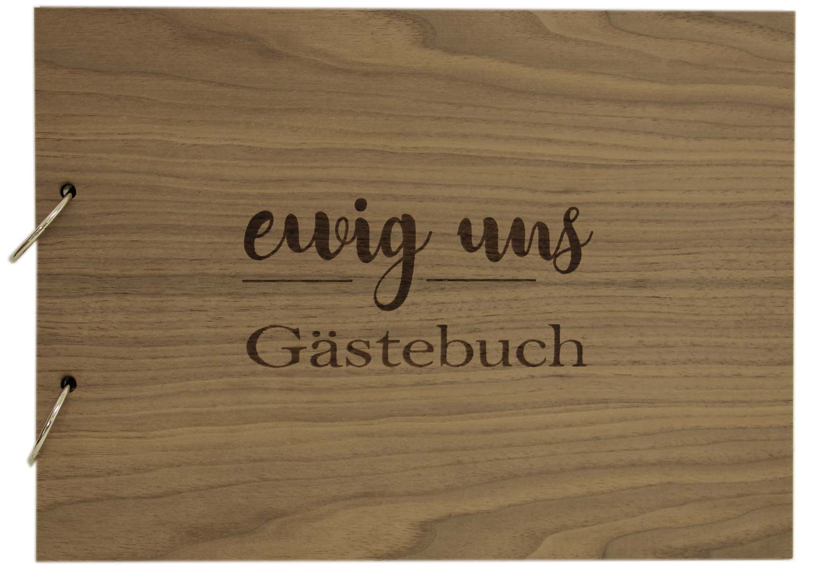 Holzgrusskarten - Gästebuch Ringbuch rechteckig - ewig uns Gästebuch