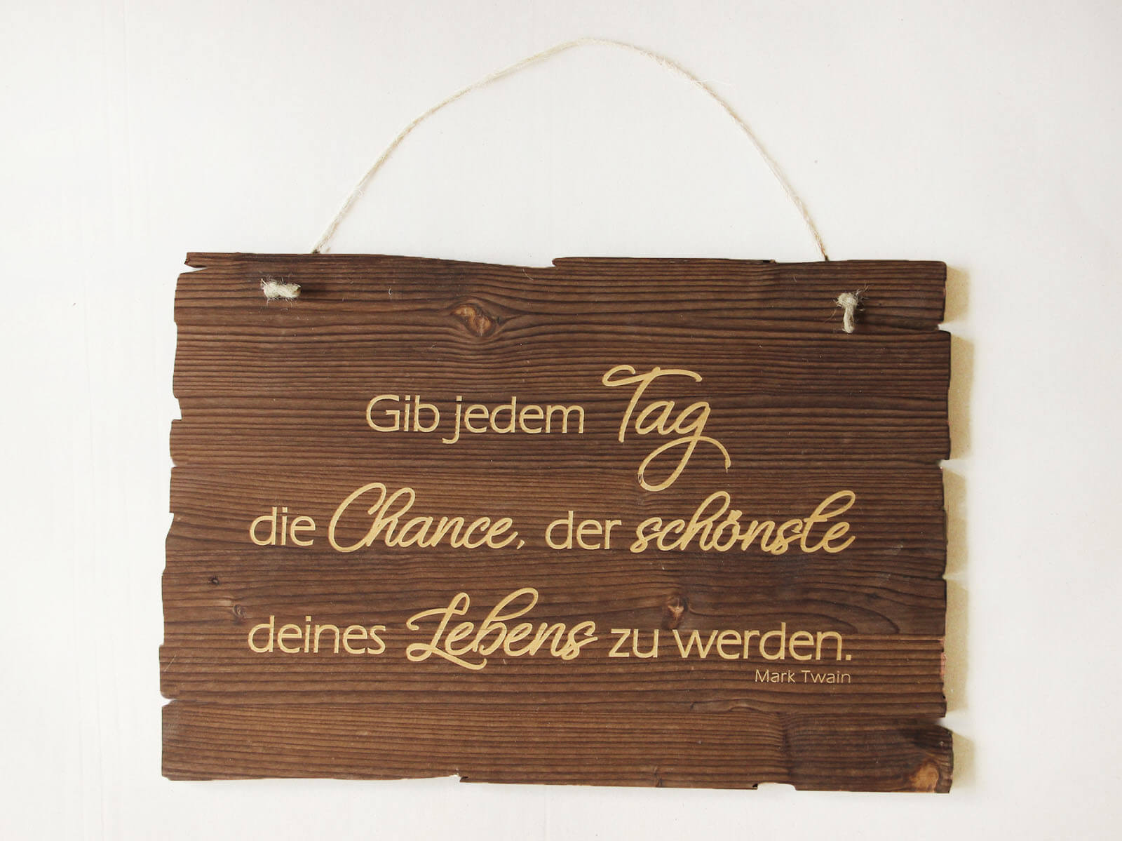 Holzgrusskarten - Wandbild "Gib dem Tag die Chance"