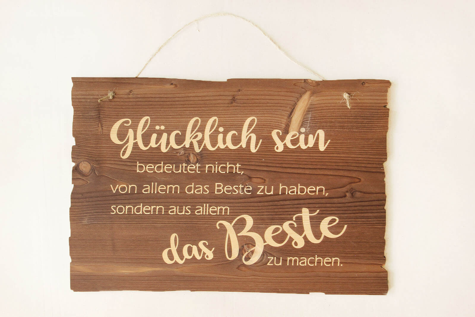 Holzgrusskarten - Wandbild "Glücklich sein"