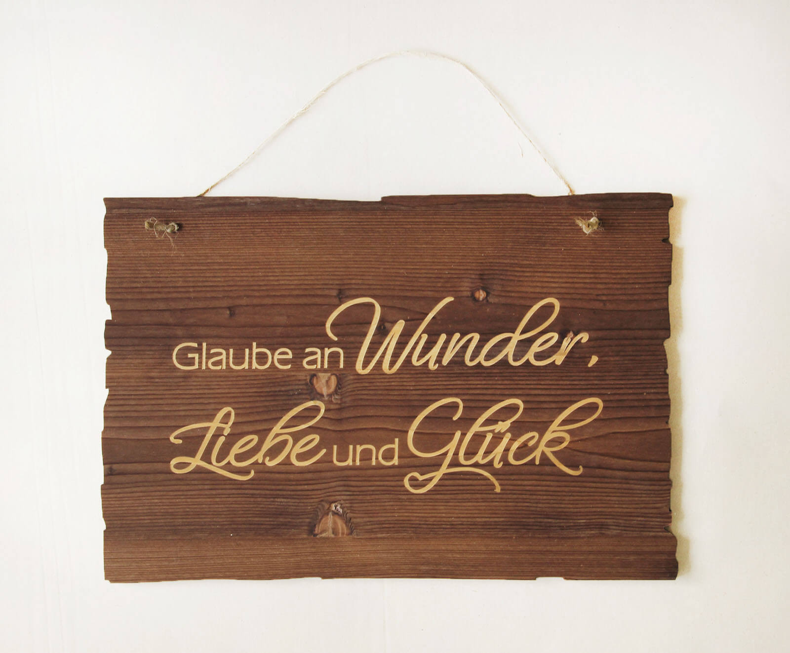 Holzgrusskarten - Wandbild "Glaube an Wunder"