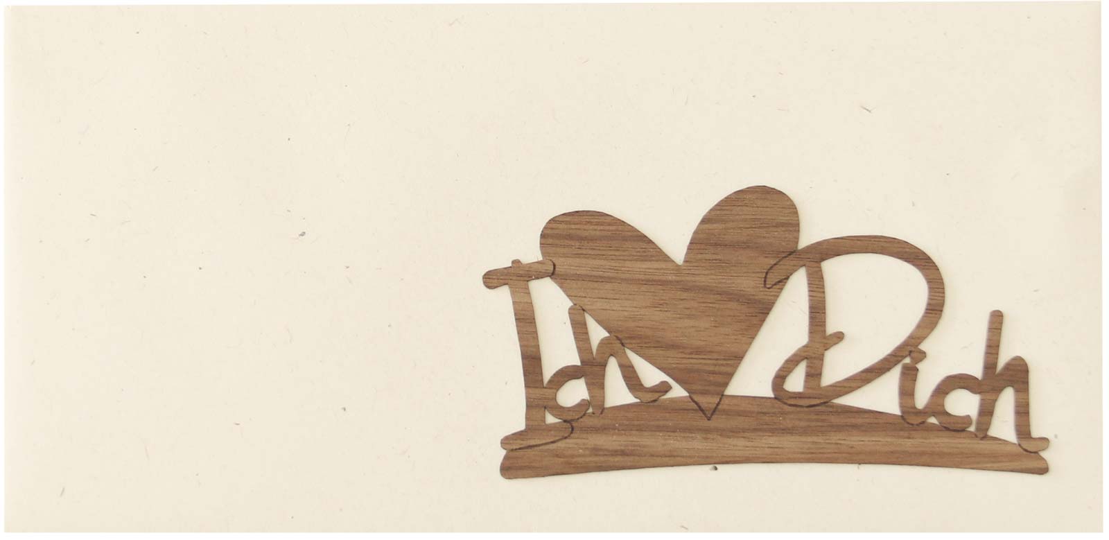 Holzgrusskarten - Gutscheinkuvert "Ich Herz Dich"