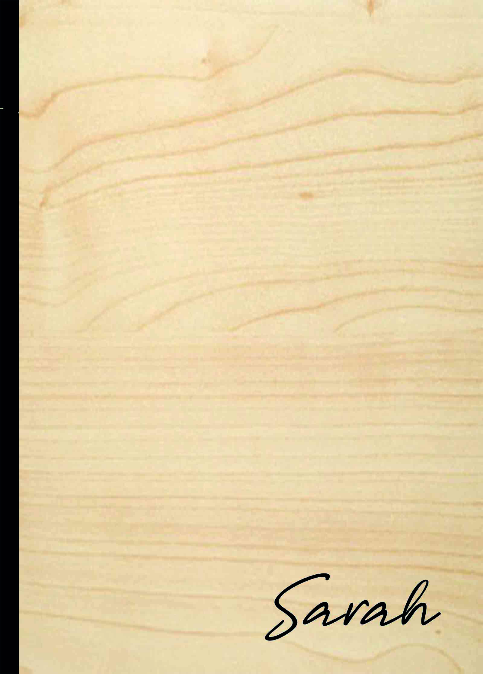 Holzgrusskarten - Notizbuch personalisierbar mit eigenem Schriftzug - Zirbe
