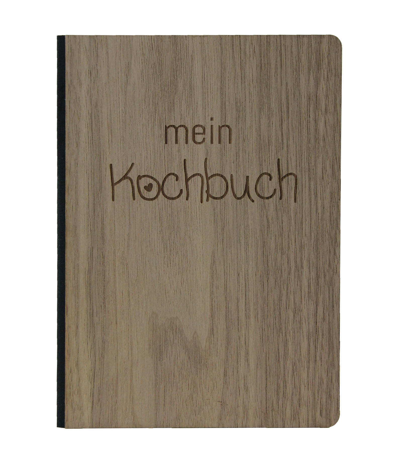 Holzgrusskarten - Notizbuch mein Kochbuch - Nuss