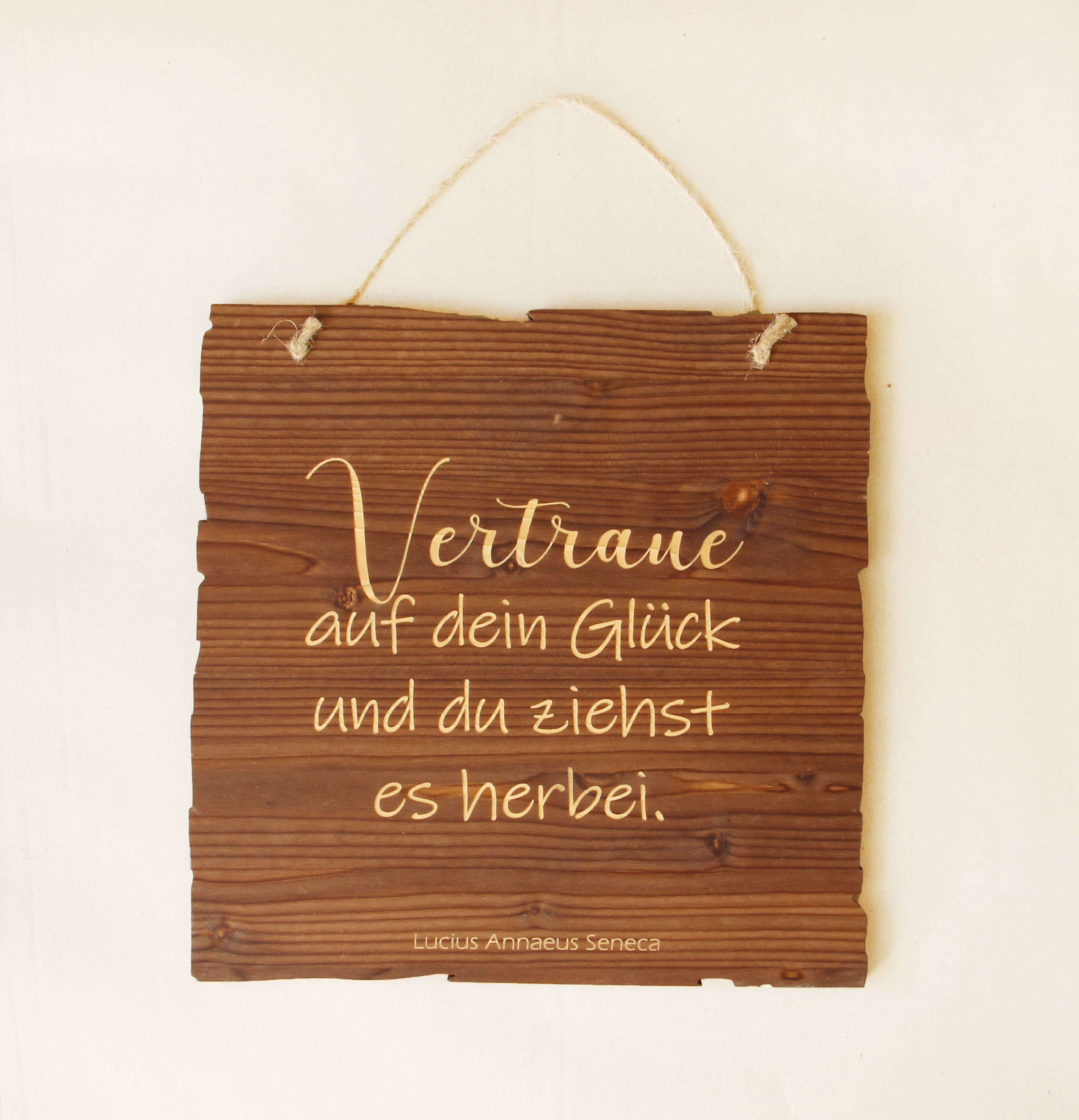 Holzgrusskarten - Wandbild "Vertraue auf dein Glück"