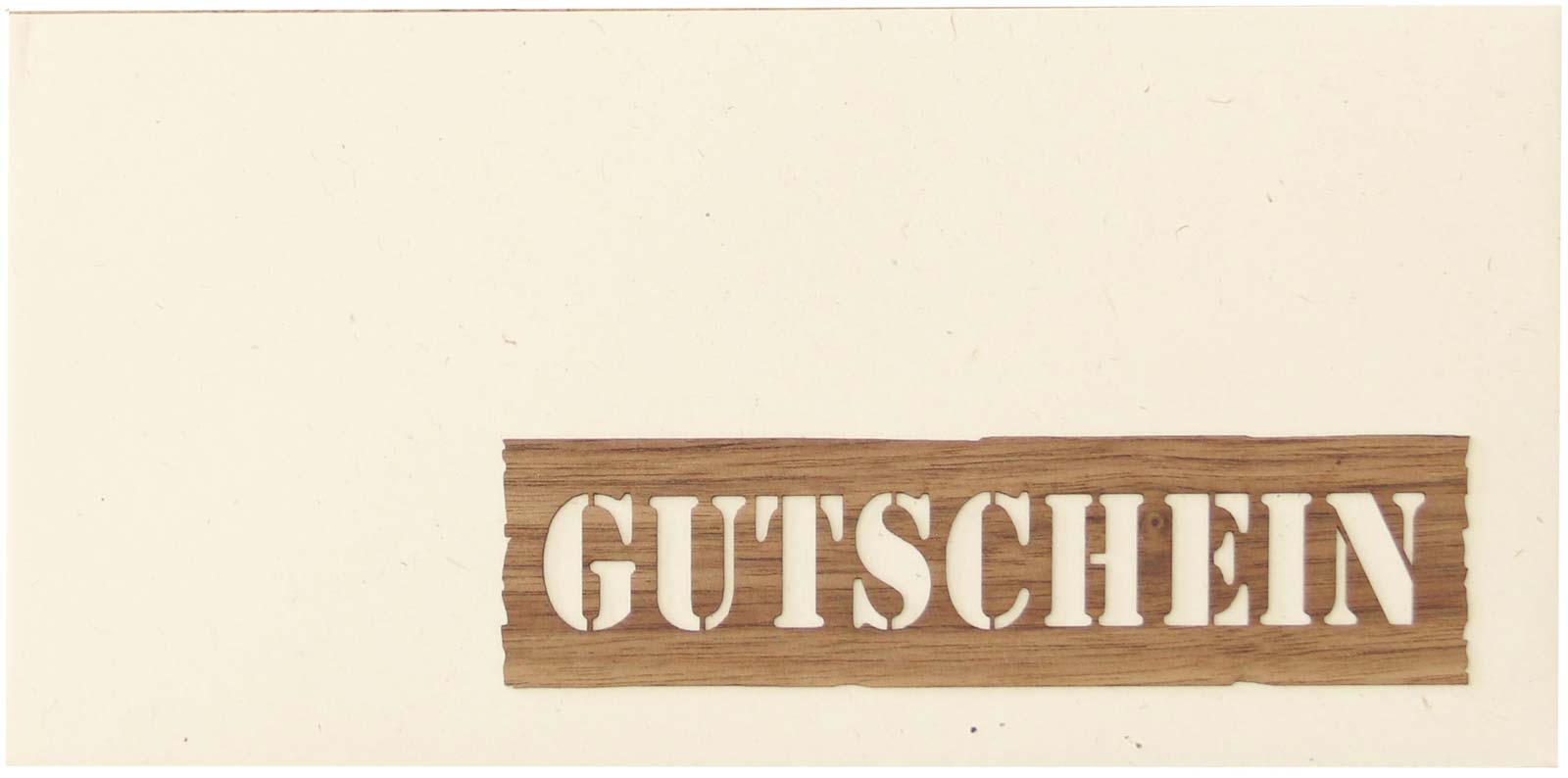 Holzgrusskarten - Gutscheinkuvert "Gutschein"