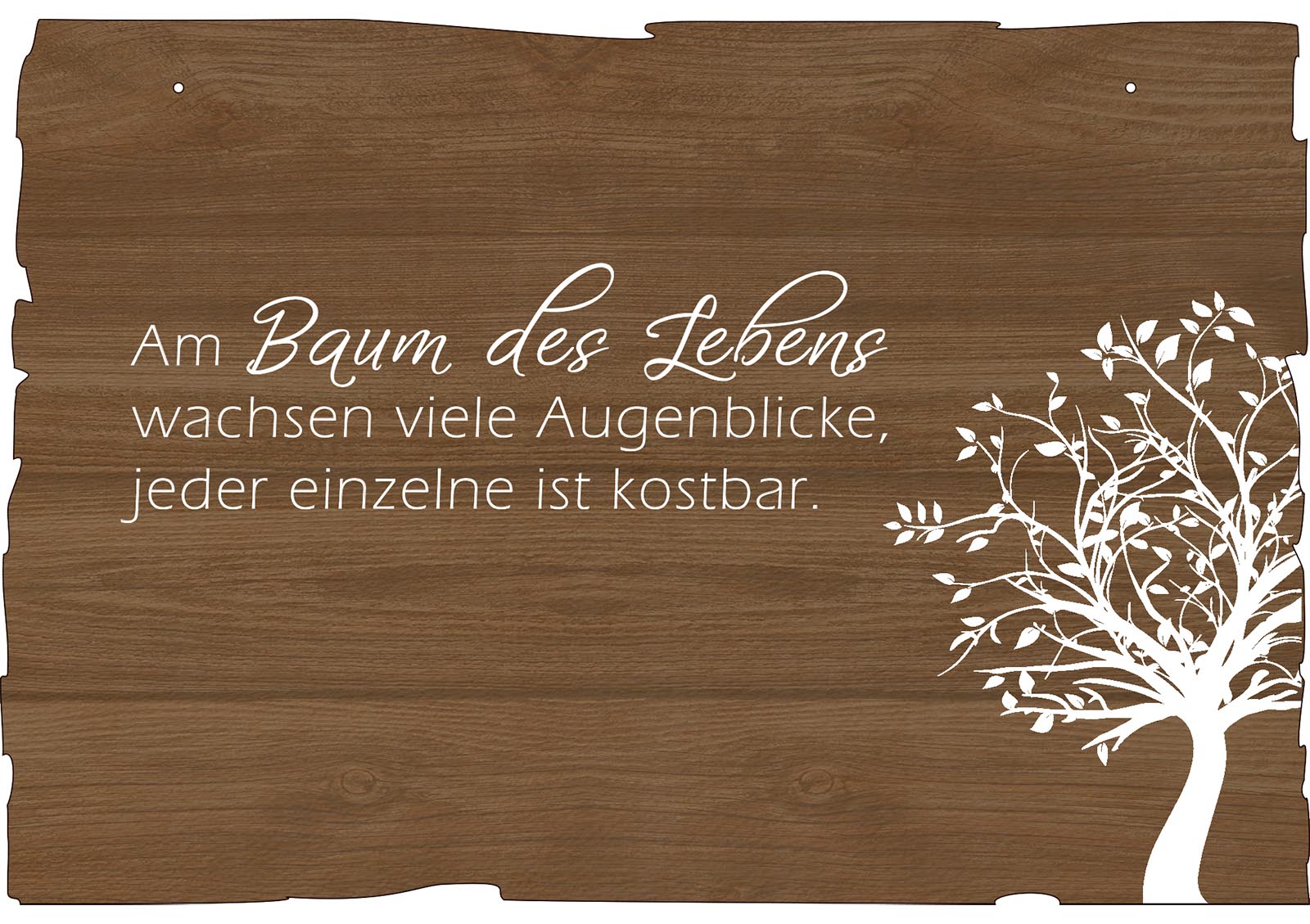 Holzgrusskarten - Wandbild "Baum des Lebens - Augenblicke"