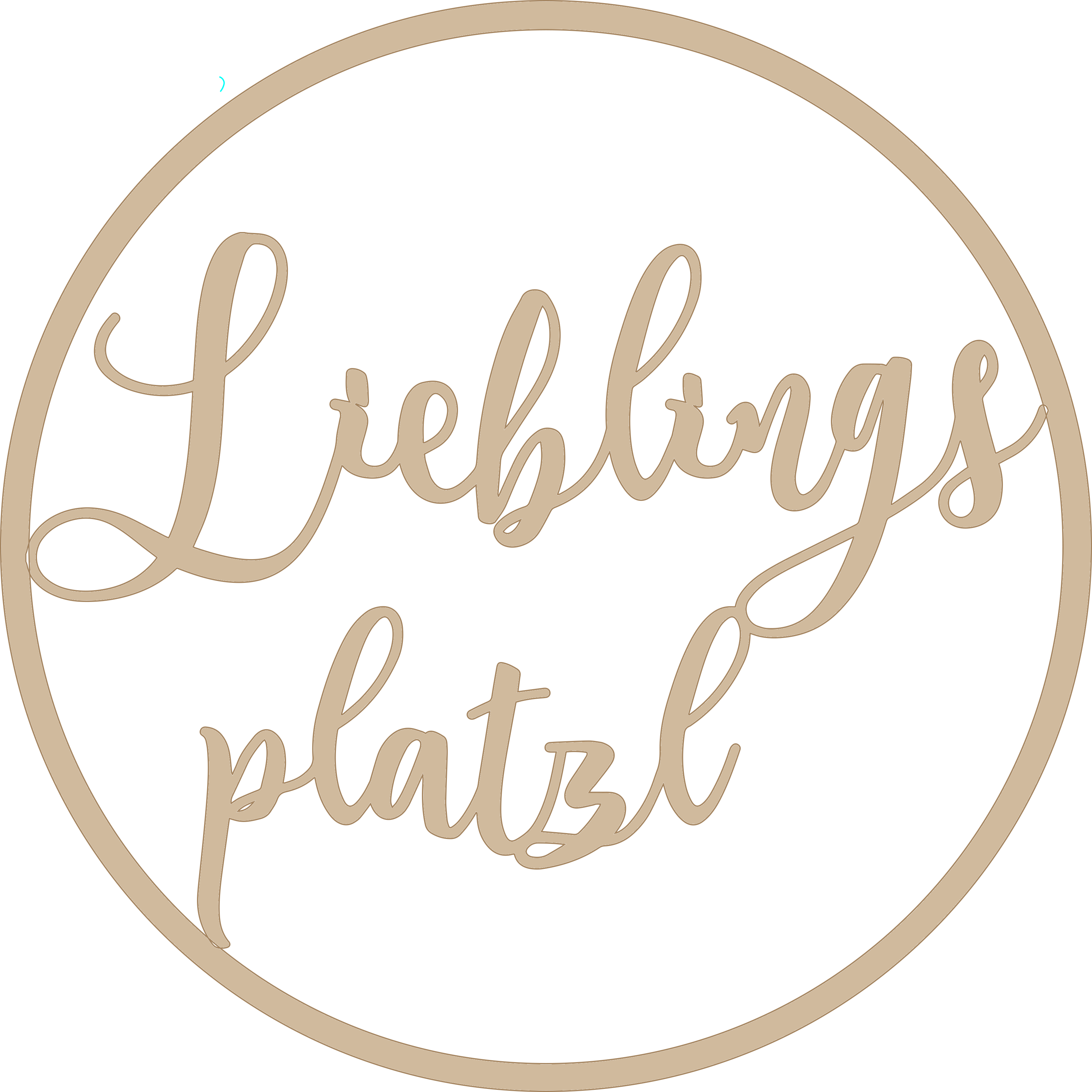 Dekorativer Holzkranz mit Schriftzug "Lieblingsplatzl", Holzring aus Pappel, ideal als Türschmuck oder Wanddeko, Durchmesser 30cm